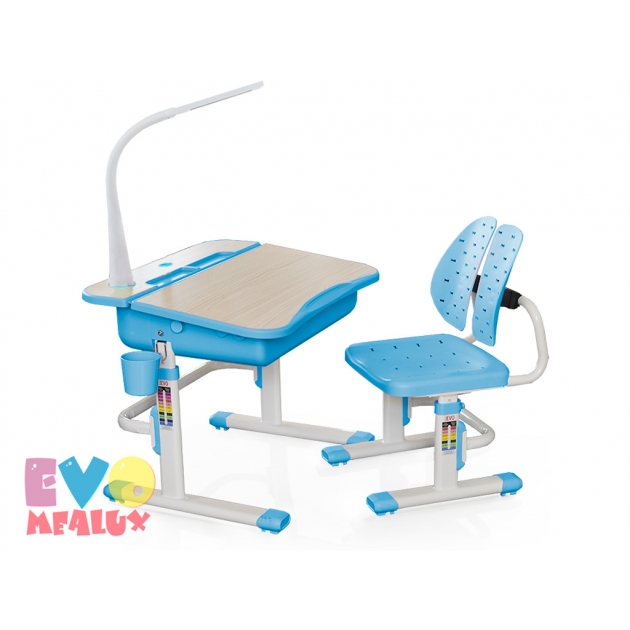 Детская парта и стульчик Mealux EVO-03 BL с лампой